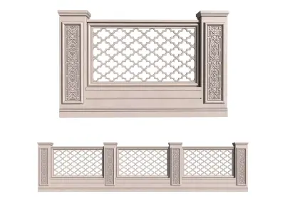 Fence in oriental style 3D model