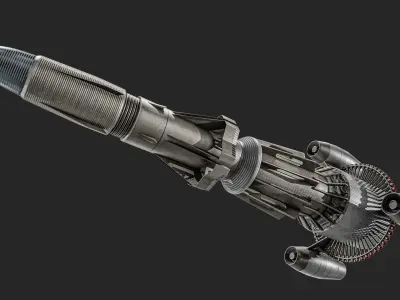 Sci-fi Missile 2 Pack Low-poly 3D model