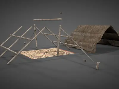 Mini Desert Tents Collection 3D model