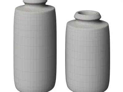 Wooden Vases 3D model