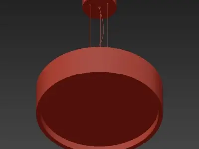 Wide LED Drum Chandelier 3D model