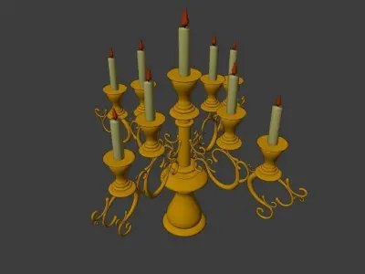 candlestick candelabra - candelabra Low-poly 3D model