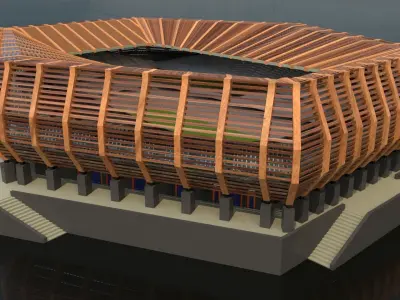 Stadium Wood Exterior 3D model