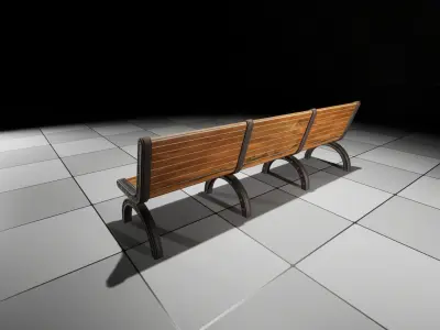 Bench Low-poly 3D model buy