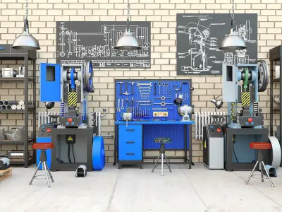 K2116 mechanical press - Collection for industrial interior two 3D model