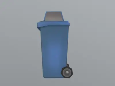 Trash Can Low-poly 3D model 23