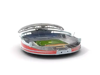Modern Football Stadium D Model Pack Low-poly 3D model