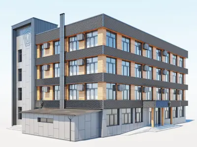 Industrial building 3D model 3