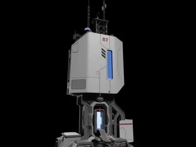 Sci-fi Tower building 3D model