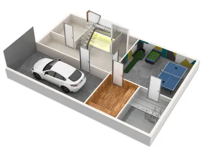 SketchUp 2018 and V-Ray 3D Floor Plan with textures-materials 3D model