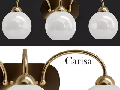 Carisa Collection 3 Light Vintage Gold Bath Light 3D model