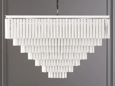 RH 1920S ODEON SMOKE GLASS FRINGE SQUARE  7-TIER Nickel 3D model