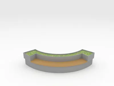 Bench Park 21 Low-poly 3D model