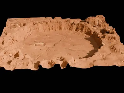 Landscape 3D model Low-poly 3D model