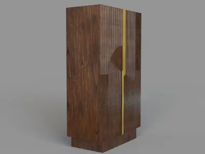 Detour Brown Wine Cabinet 3D model