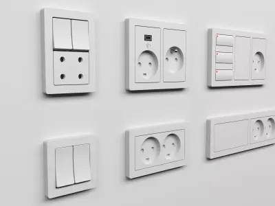 LK FUGA BASE Sockets and Switches 3D model