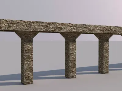 Low Poly Medieval Bridge Low-poly 3D model