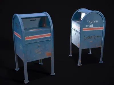 Street props Low-poly 3D model