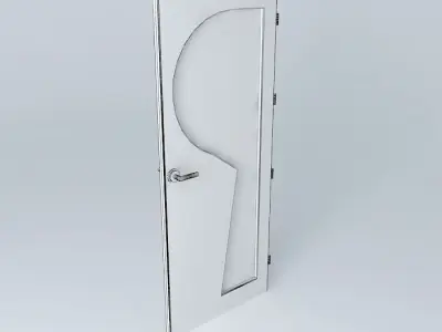 Letter P 3D door very detail with glass lock and hinger Free 3D model