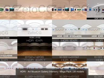 HDRI - Art Museum Gallery Interiors - Mega Pack Texture