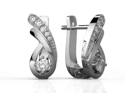 150116 E drop earrings  3D print model purchase