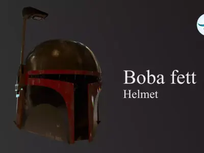 Boba fett Helmet Low-poly 3D model
