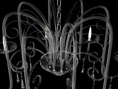 Classic Crystal Chandelier with Candle-Style Design 3D model