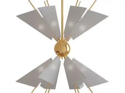 Cooper 32 14 Wide Aged Brass 24 Light LED Chandelier 3D model