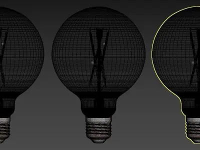 Globe light bulb 3D model