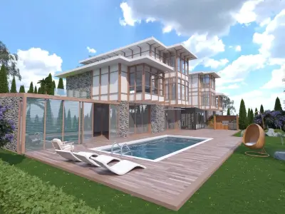 TRADITIONAL TURKISH HOUSE DUSLER VADISI Low-poly 3D model