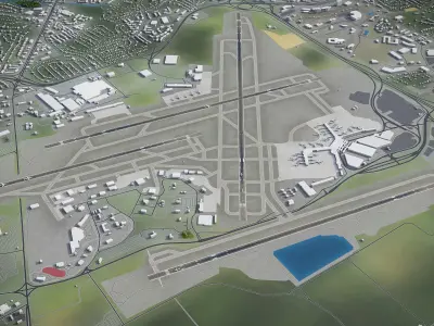 Nashville Airport Low-poly 3D model