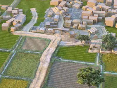 Longoki Village Low-poly 3D model