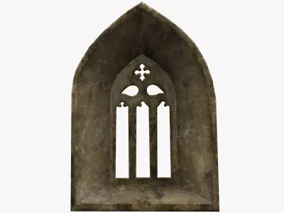 Medieval window Low-poly 3D model