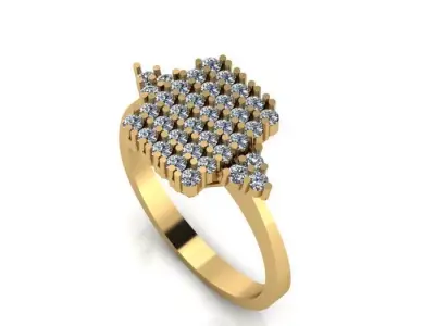 Engagement ring 3D print model 49
