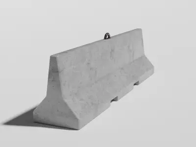 Concrete Barrier Type 1 Low-poly 3D model