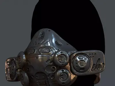 Gas mask helmet 3d model scifi Low-poly Low-poly 3D model Low-poly 3D model 57