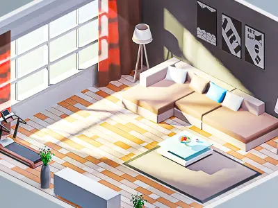 Room 19 Low-poly 3D model