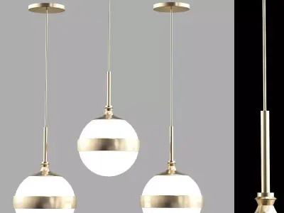Peggy Single Pendant Light 3 Gold 3D model