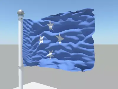 Federated States of Micronesia flag 3D model