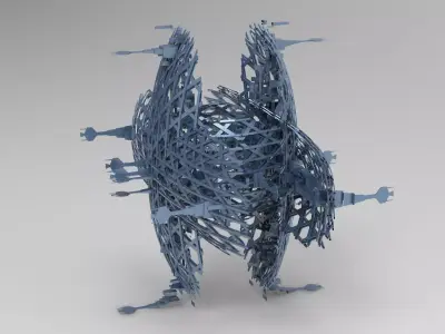 Diamond Cyberpunk Boss Radio tower 2 3D model