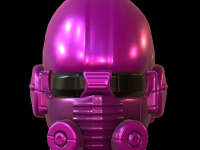 Gas mask helmet 3d model scifi Low-poly  Low-poly 3D model 271