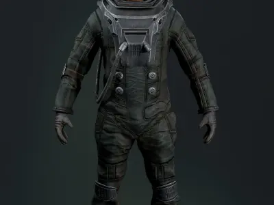 Post Apocalypse Astronaut ANIMATED Low-poly 3D model