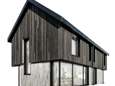 Modern house 11 at night 3D model
