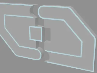 Double Door Futuristic 2 Low-poly 3D model