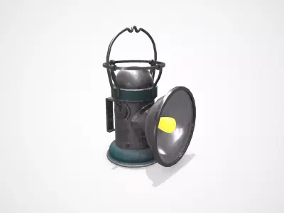 Old Vintage Hanging Portable Lamp Low-poly PBR Low-poly 3D model