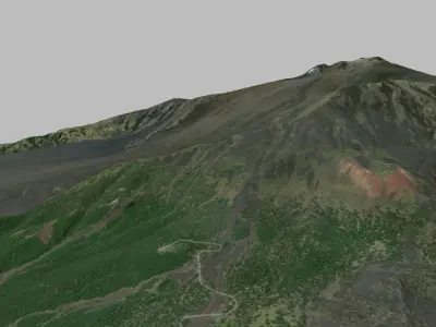 Mountain landscape Etna stratovolcano Sicily Italy 3D model