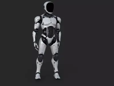 Humanoid Robot Animation Low-poly 3D model