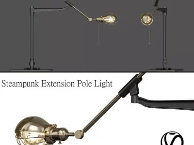 Steampunk Extension Pole Light 3D model