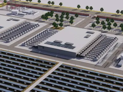 Apple Data Center Building with Interior 3D model