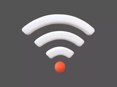 Wifi Symbol v3 016 Low-poly 3D model